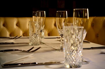 Fine dining table set up 