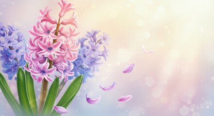 Obraz premium ヒヤシンスの水彩画イラスト