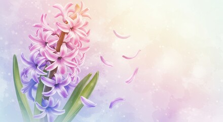 Fototapeta premium ヒヤシンスの水彩画イラスト