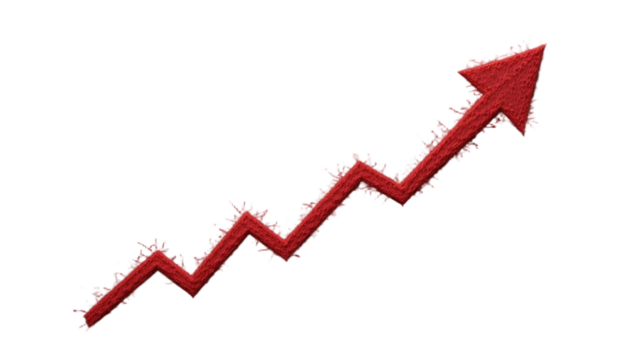 business graph with arrow