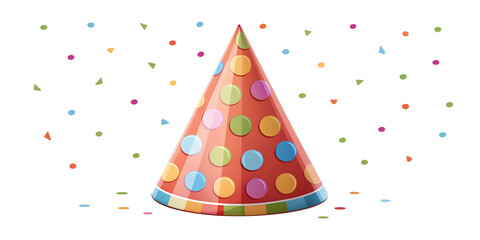 "Colorful Birthday Party Hat – Isolated on Transparent Background | Generative AI" "Festive Birthday Hat Clipart – High-Quality PNG with Transparent Background"