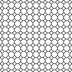 Fototapeta premium Hexagonal grid pattern. Geometric abstract texture. Black outline network. Repeating honeycomb vector.