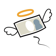 お金がなくなる　飛ぶ　イメージイラスト素材
