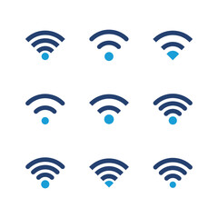 Wifi icon set. signal vector icon. Wireless  icon vector