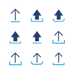 Upload icon set. load data symbol
