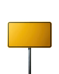 Yellow street sign isolated on a transparent background, ideal for road safety, navigation, or urban design projects. PNG format.