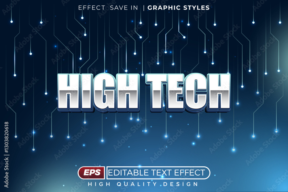 Poster editable 3d text effect high tech
