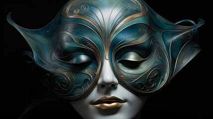 Naklejka premium A floating mask of energy whispering ancient knowledge