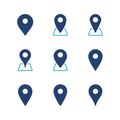Pin icon set. Location icon vector. destination icon. map pin