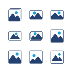 Picture icon set. photo gallery icon symbol