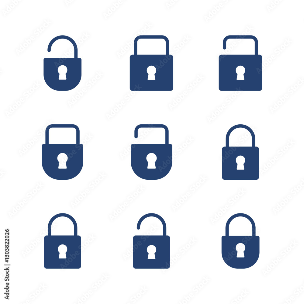 Poster lock icon set. padlock icon vector. encryption icon. security symbol