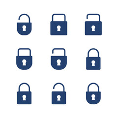 Lock icon set. Padlock icon vector. Encryption icon. Security symbol
