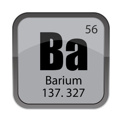 Barium element icon. Chemical Ba symbol. Atomic number 56. Vector illustration.