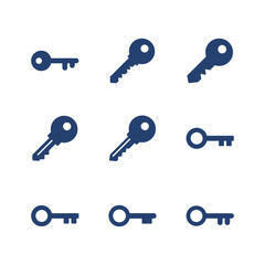 Key icon set. Key vector icon. Key symbol