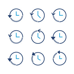 History icon set. recent event history