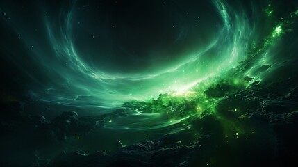 A massive spiral of aurora energy forming a bridge between dimensions