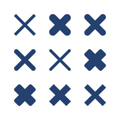 Obraz premium Close icon set. Delete icon vector. cross sign