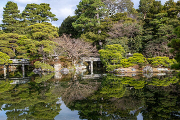 Japanese Japanese Ornamental Garden and Bridge. Garden.