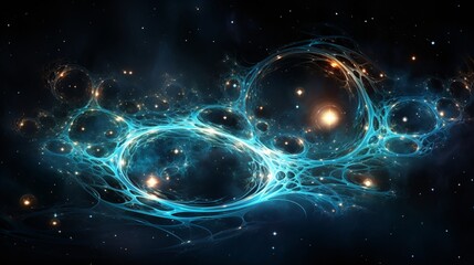 A spinning galaxy made entirely of bioluminescent energy