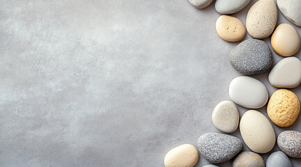 Neutral Background with Smooth Stones for Spa, Meditation, or Wellness