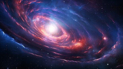 A glowing cosmic storm creating fractal shockwaves in deep space