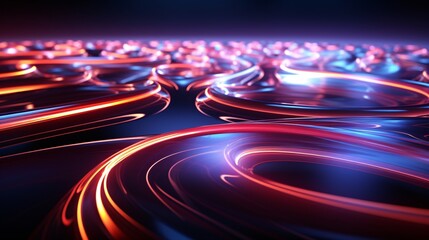 Obraz premium A high-energy gravitational wave bending neon light trails