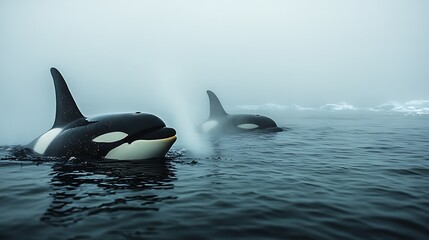 Fototapeta premium Dolphin jumping and swimming in the ocean with splashes