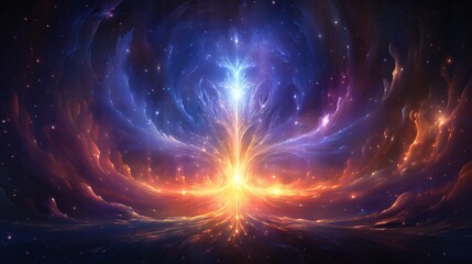 Fototapeta premium A portal of pure cosmic energy, glowing with surreal shifting hues