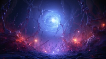 A sentient plasma cloud morphing into alien energy patterns