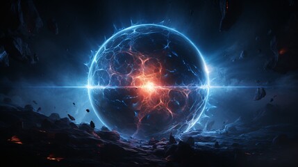 A giant sphere of anti-matter energy distorting the surrounding void