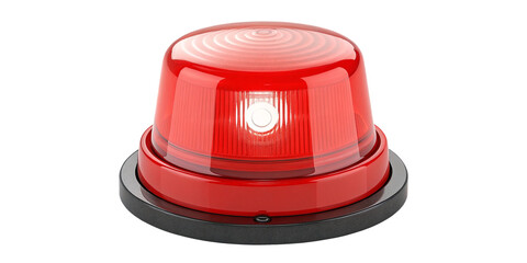 Fototapeta premium Realistic Red Emergency Warning Light – Transparent Background – Generative AI Flashing Red Emergency Siren Light – High-Quality PNG – Isolated & Transparent Background