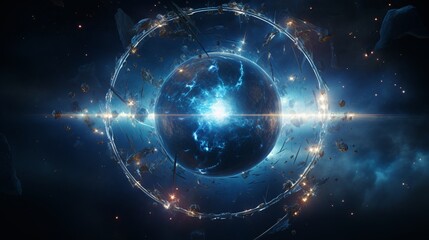 Obraz premium A futuristic Dyson Sphere collecting the energy of an entire star