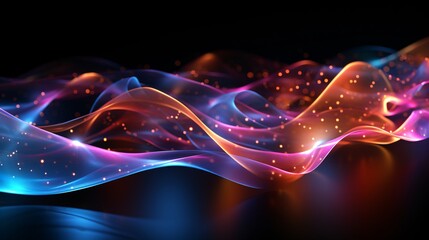 Obraz premium A celestial ribbon of neon energy connecting different dimensions