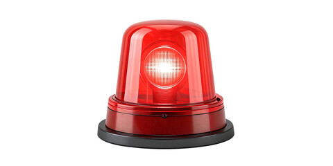 Fototapeta premium Realistic Red Emergency Warning Light – Transparent Background – Generative AI Flashing Red Emergency Siren Light – High-Quality PNG – Isolated & Transparent Background