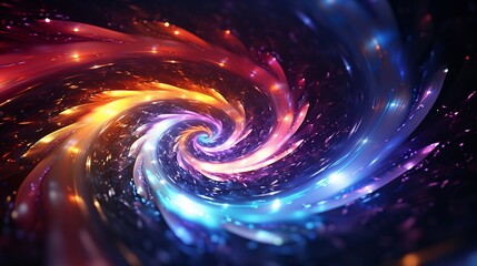 Obraz premium A fractal power surge creating spirals of colorful AI-driven light