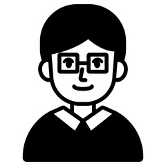 안경 쓴 남성 아이콘