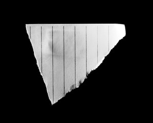 Torn rip paper texture on black background