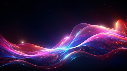 Obraz premium A pulsar emitting intergalactic waves of mesmerizing neon radiation