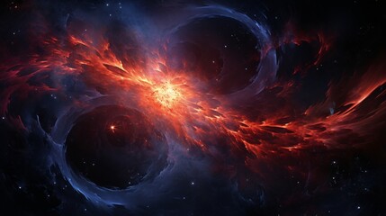 Fototapeta premium A pocket universe forming within a swirling ring of cosmic fire
