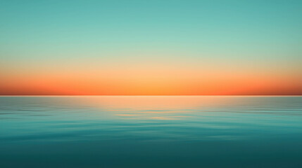 Subtle Light Symphony with Gentle Interplay of Colorful Horizon and Calm Water Surface