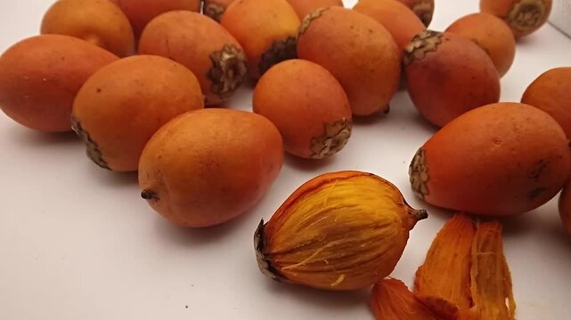 Ripe fresh peeled awara fruit.