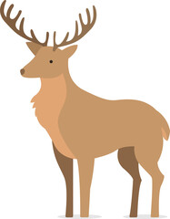 Deer vector simple illustration with flat design style 