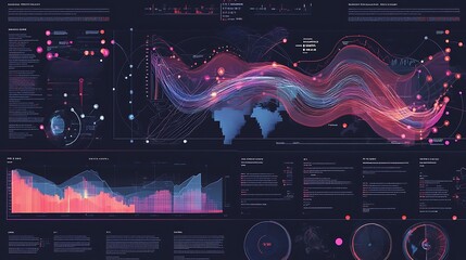 Detailed data visualization dashboard showing complex graphical information