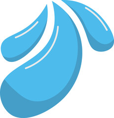 Set of flat colored icons with natural elements and symbols of water in different forms and shapes