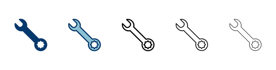 wrench icon vector isolated on white background. Wrench vector icon. Spanner symbol