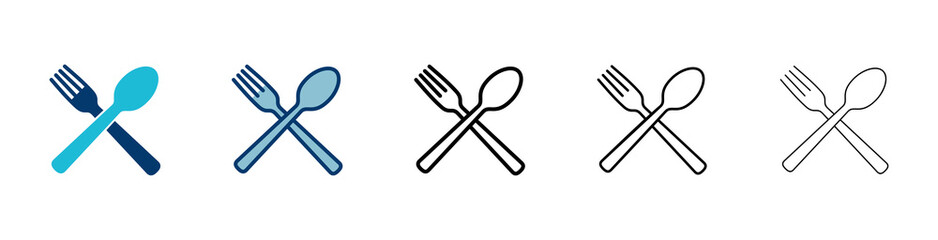 Fork, Spoon, and Knife isolated on white background. Restaurant icon. food icon. Eat. Cutlery icon.