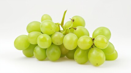 bunch of green grapes on a white background