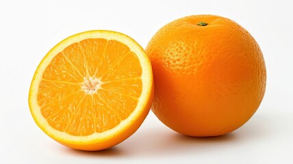 Orange on a white background, copy space for text 