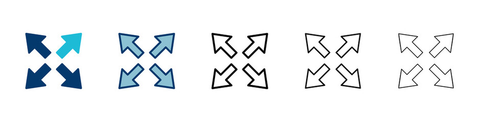 Fullscreen Icon vector isolated on white background. Expand to full screen icon. Fullscreen sign icon. Arrows symbol