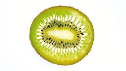 Kiwi slices on a white background